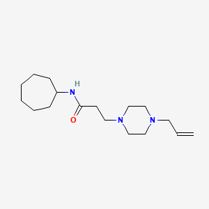 molecular formula C17H31N3O B3779193 3-(4-allylpiperazin-1-yl)-N-cycloheptylpropanamide 