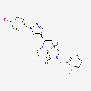 molecular formula C26H27FN4O B3779212 (1S,5S,7S)-7-[1-(4-fluorophenyl)pyrazol-4-yl]-3-[(2-methylphenyl)methyl]-3,8-diazatricyclo[6.3.0.01,5]undecan-2-one 