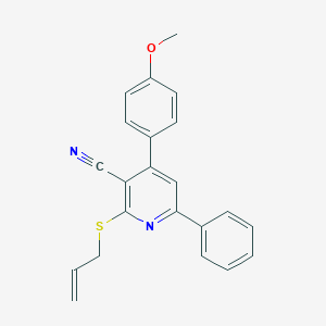 molecular formula C22H18N2OS B377926 2-(Allylsulfanyl)-4-(4-methoxyphenyl)-6-phenylnicotinonitrile CAS No. 312758-01-3
