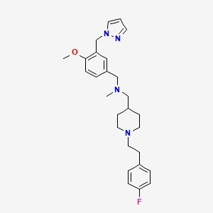 molecular formula C27H35FN4O B3779272 ({1-[2-(4-fluorophenyl)ethyl]-4-piperidinyl}methyl)[4-methoxy-3-(1H-pyrazol-1-ylmethyl)benzyl]methylamine 