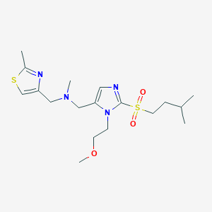 molecular formula C18H30N4O3S2 B3779274 ({1-(2-methoxyethyl)-2-[(3-methylbutyl)sulfonyl]-1H-imidazol-5-yl}methyl)methyl[(2-methyl-1,3-thiazol-4-yl)methyl]amine 