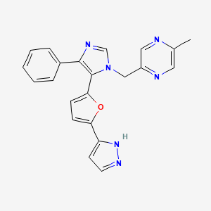 2-methyl-5-[[4-phenyl-5-[5-(1H-pyrazol-5-yl)furan-2-yl]imidazol-1-yl]methyl]pyrazine