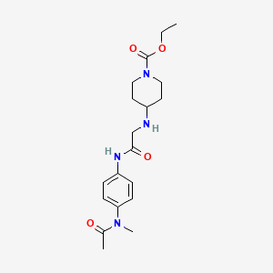 molecular formula C19H28N4O4 B3779316 ethyl 4-{[2-({4-[acetyl(methyl)amino]phenyl}amino)-2-oxoethyl]amino}piperidine-1-carboxylate 