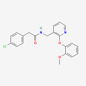 molecular formula C21H19ClN2O3 B3779347 2-(4-chlorophenyl)-N-[[2-(2-methoxyphenoxy)pyridin-3-yl]methyl]acetamide 