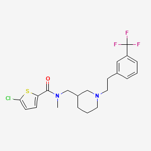 5-chloro-N-methyl-N-[[1-[2-[3-(trifluoromethyl)phenyl]ethyl]piperidin-3-yl]methyl]thiophene-2-carboxamide