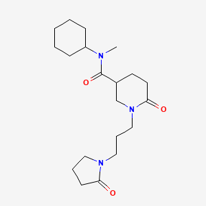 molecular formula C20H33N3O3 B3779358 N-cyclohexyl-N-methyl-6-oxo-1-[3-(2-oxopyrrolidin-1-yl)propyl]piperidine-3-carboxamide 