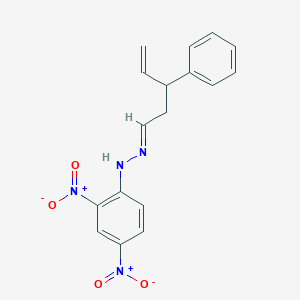 molecular formula C17H16N4O4 B377936 3-Phenyl-4-pentenal {2,4-bisnitrophenyl}hydrazone 