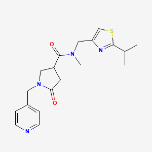 molecular formula C19H24N4O2S B3779360 N-[(2-isopropyl-1,3-thiazol-4-yl)methyl]-N-methyl-5-oxo-1-(pyridin-4-ylmethyl)pyrrolidine-3-carboxamide 