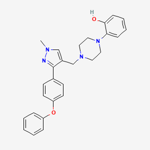 2-(4-{[1-methyl-3-(4-phenoxyphenyl)-1H-pyrazol-4-yl]methyl}-1-piperazinyl)phenol