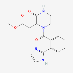 molecular formula C17H18N4O4 B3779379 methyl {1-[2-(1H-imidazol-2-yl)benzoyl]-3-oxopiperazin-2-yl}acetate 