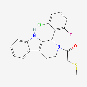 molecular formula C20H18ClFN2OS B3779385 1-(2-chloro-6-fluorophenyl)-2-[(methylthio)acetyl]-2,3,4,9-tetrahydro-1H-beta-carboline 