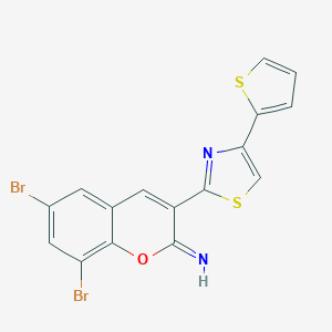 molecular formula C16H8Br2N2OS2 B377939 6,8-dibromo-3-[4-(2-thienyl)-1,3-thiazol-2-yl]-2H-chromen-2-imine 