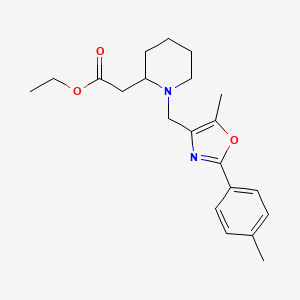 molecular formula C21H28N2O3 B3779391 ethyl (1-{[5-methyl-2-(4-methylphenyl)-1,3-oxazol-4-yl]methyl}-2-piperidinyl)acetate 