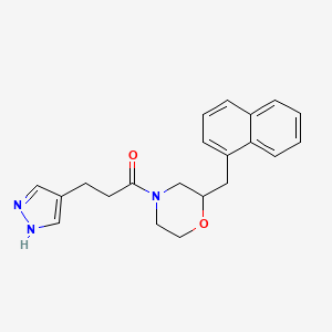 molecular formula C21H23N3O2 B3779393 1-[2-(naphthalen-1-ylmethyl)morpholin-4-yl]-3-(1H-pyrazol-4-yl)propan-1-one 