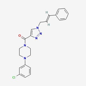 molecular formula C22H22ClN5O B3779407 1-(3-chlorophenyl)-4-({1-[(2E)-3-phenyl-2-propen-1-yl]-1H-1,2,3-triazol-4-yl}carbonyl)piperazine 