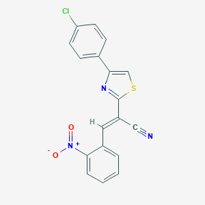 B377942 (E)-2-(4-(4-chlorophenyl)thiazol-2-yl)-3-(2-nitrophenyl)acrylonitrile CAS No. 313687-02-4
