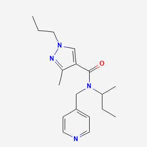 molecular formula C18H26N4O B3779426 N-(sec-butyl)-3-methyl-1-propyl-N-(pyridin-4-ylmethyl)-1H-pyrazole-4-carboxamide 