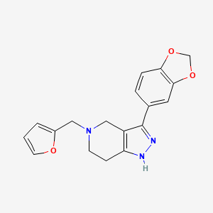 molecular formula C18H17N3O3 B3779441 3-(1,3-benzodioxol-5-yl)-5-(2-furylmethyl)-4,5,6,7-tetrahydro-1H-pyrazolo[4,3-c]pyridine 