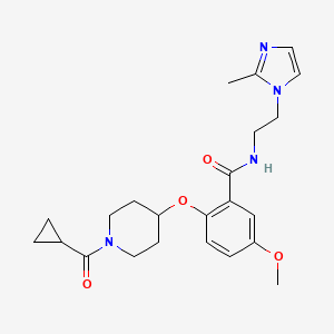 2-{[1-(cyclopropylcarbonyl)-4-piperidinyl]oxy}-5-methoxy-N-[2-(2-methyl-1H-imidazol-1-yl)ethyl]benzamide