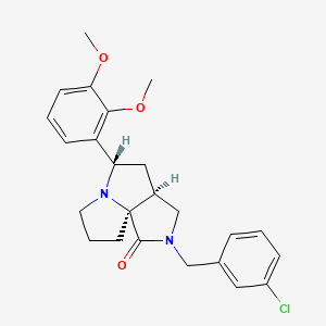 molecular formula C24H27ClN2O3 B3779452 (3aS*,5S*,9aS*)-2-(3-chlorobenzyl)-5-(2,3-dimethoxyphenyl)hexahydro-7H-pyrrolo[3,4-g]pyrrolizin-1(2H)-one 