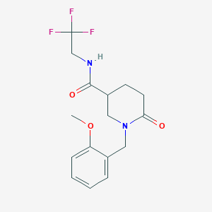 molecular formula C16H19F3N2O3 B3779519 1-(2-methoxybenzyl)-6-oxo-N-(2,2,2-trifluoroethyl)-3-piperidinecarboxamide 