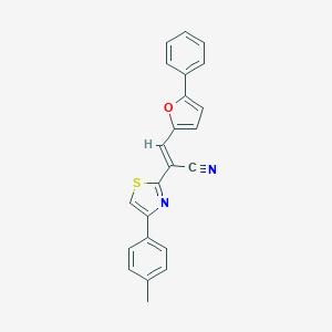 B377953 2-[4-(4-Methylphenyl)-1,3-thiazol-2-yl]-3-(5-phenyl-2-furyl)acrylonitrile CAS No. 312758-23-9