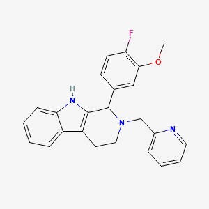 molecular formula C24H22FN3O B3779542 1-(4-Fluoro-3-methoxyphenyl)-2-(pyridin-2-ylmethyl)-1,3,4,9-tetrahydropyrido[3,4-b]indole 