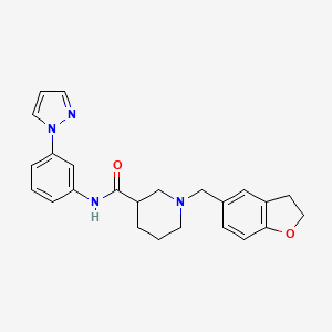 1-(2,3-dihydro-1-benzofuran-5-ylmethyl)-N-(3-pyrazol-1-ylphenyl)piperidine-3-carboxamide