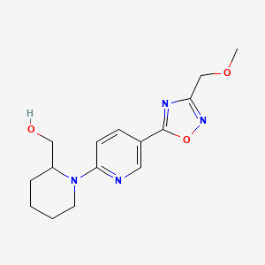 molecular formula C15H20N4O3 B3779566 (1-{5-[3-(methoxymethyl)-1,2,4-oxadiazol-5-yl]-2-pyridinyl}-2-piperidinyl)methanol 