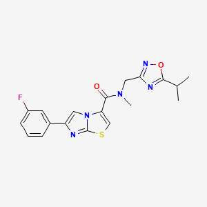 6-(3-fluorophenyl)-N-[(5-isopropyl-1,2,4-oxadiazol-3-yl)methyl]-N-methylimidazo[2,1-b][1,3]thiazole-3-carboxamide