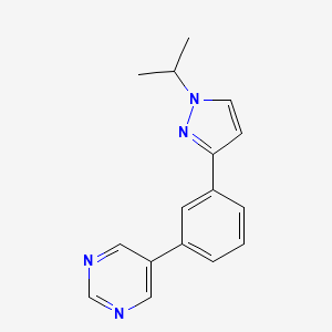 molecular formula C16H16N4 B3779585 5-[3-(1-Propan-2-ylpyrazol-3-yl)phenyl]pyrimidine 