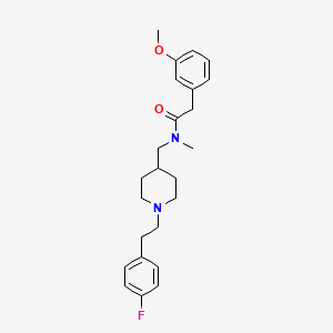 molecular formula C24H31FN2O2 B3779605 N-({1-[2-(4-fluorophenyl)ethyl]-4-piperidinyl}methyl)-2-(3-methoxyphenyl)-N-methylacetamide 