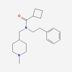 molecular formula C20H30N2O B3779617 N-[(1-methylpiperidin-4-yl)methyl]-N-(2-phenylethyl)cyclobutanecarboxamide 