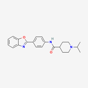 molecular formula C22H25N3O2 B3779641 N-[4-(1,3-benzoxazol-2-yl)phenyl]-1-isopropyl-4-piperidinecarboxamide 