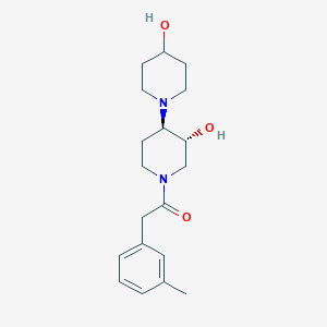 molecular formula C19H28N2O3 B3779652 1-[(3R,4R)-3-hydroxy-4-(4-hydroxypiperidin-1-yl)piperidin-1-yl]-2-(3-methylphenyl)ethanone 