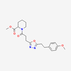 methyl 1-(3-{5-[2-(4-methoxyphenyl)ethyl]-1,3,4-oxadiazol-2-yl}propanoyl)-2-piperidinecarboxylate