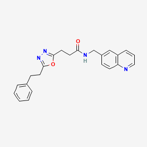 3-[5-(2-phenylethyl)-1,3,4-oxadiazol-2-yl]-N-(6-quinolinylmethyl)propanamide