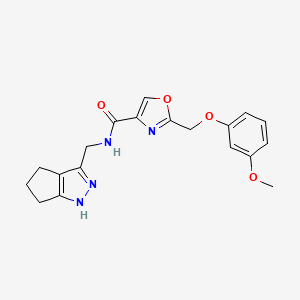 molecular formula C19H20N4O4 B3779695 2-[(3-methoxyphenoxy)methyl]-N-(1,4,5,6-tetrahydrocyclopenta[c]pyrazol-3-ylmethyl)-1,3-oxazole-4-carboxamide 