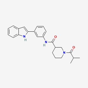 N-[3-(1H-indol-2-yl)phenyl]-1-isobutyryl-3-piperidinecarboxamide