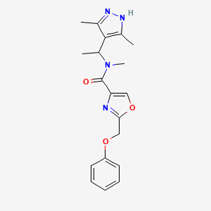 N-[1-(3,5-dimethyl-1H-pyrazol-4-yl)ethyl]-N-methyl-2-(phenoxymethyl)-1,3-oxazole-4-carboxamide