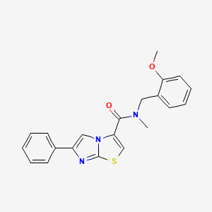 molecular formula C21H19N3O2S B3779747 N-[(2-methoxyphenyl)methyl]-N-methyl-6-phenylimidazo[2,1-b][1,3]thiazole-3-carboxamide 