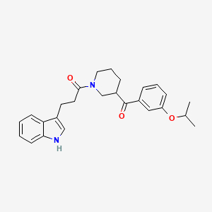 molecular formula C26H30N2O3 B3779765 {1-[3-(1H-indol-3-yl)propanoyl]-3-piperidinyl}(3-isopropoxyphenyl)methanone 