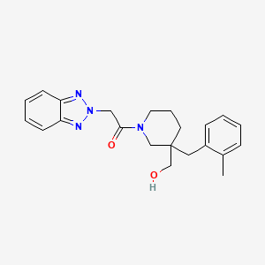 2-(Benzotriazol-2-yl)-1-[3-(hydroxymethyl)-3-[(2-methylphenyl)methyl]piperidin-1-yl]ethanone