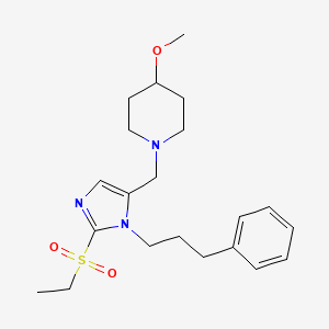 molecular formula C21H31N3O3S B3779801 1-{[2-(ethylsulfonyl)-1-(3-phenylpropyl)-1H-imidazol-5-yl]methyl}-4-methoxypiperidine 