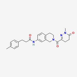 molecular formula C25H28N4O3 B3779811 N-[2-(1-methyl-6-oxo-4,5-dihydropyridazine-3-carbonyl)-3,4-dihydro-1H-isoquinolin-7-yl]-3-(4-methylphenyl)propanamide 