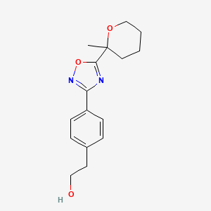 molecular formula C16H20N2O3 B3779818 2-[4-[5-(2-Methyloxan-2-yl)-1,2,4-oxadiazol-3-yl]phenyl]ethanol 