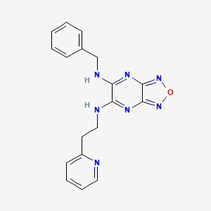 molecular formula C18H17N7O B3779830 5-N-benzyl-6-N-(2-pyridin-2-ylethyl)-[1,2,5]oxadiazolo[3,4-b]pyrazine-5,6-diamine 