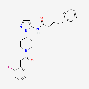 N-(1-{1-[(2-fluorophenyl)acetyl]-4-piperidinyl}-1H-pyrazol-5-yl)-4-phenylbutanamide