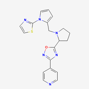 4-[5-(1-{[1-(1,3-thiazol-2-yl)-1H-pyrrol-2-yl]methyl}pyrrolidin-2-yl)-1,2,4-oxadiazol-3-yl]pyridine