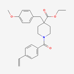 molecular formula C25H29NO4 B3779862 ethyl 4-(4-methoxybenzyl)-1-(4-vinylbenzoyl)-4-piperidinecarboxylate 